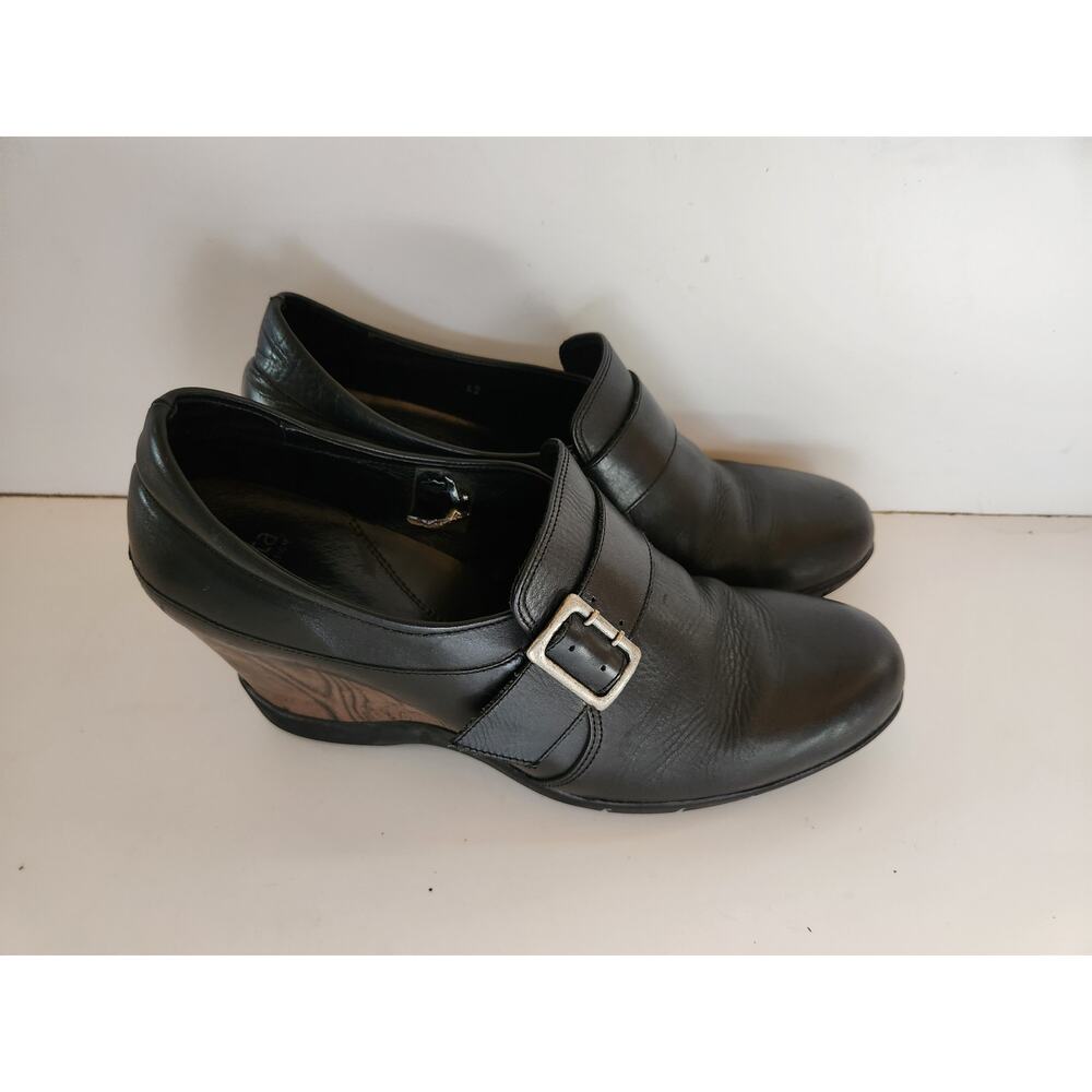 Sanita Danish Design womens wedge slip on black shoe Euro size 42 US sz 11